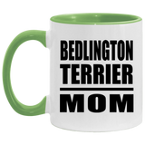 Bedlington Terrier Mom - 11oz Accent Mug Green