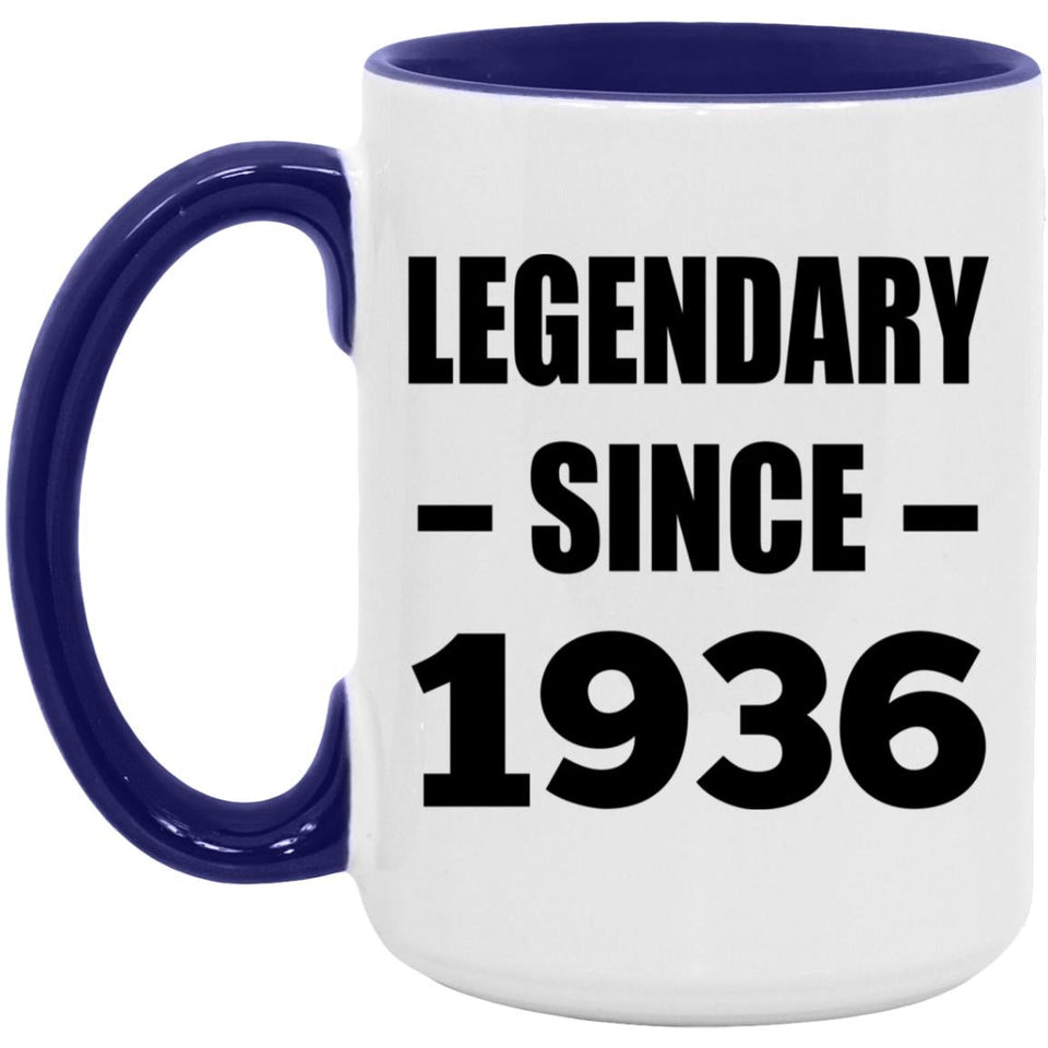 88th Birthday Legendary Since 1936 - 15oz Accent Mug Purple