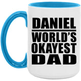 Daniel World's Okayest Dad - 15oz Accent Mug Blue