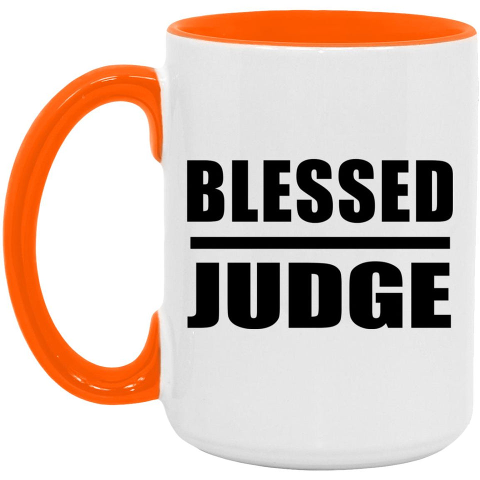 Blessed Judge - 15oz Accent Mug Orange
