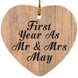 First Year As Mr & Mrs May - Heart Ornament C