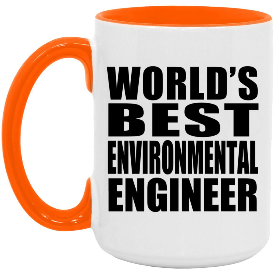 World's Best Environmental Engineer - 15oz Accent Mug Orange