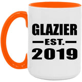Glazier Established EST. 2019 - 15oz Accent Mug Orange