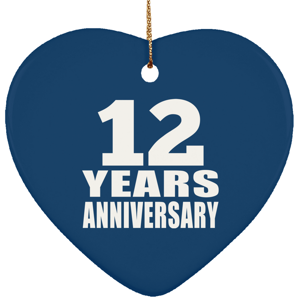 12th Anniversary 12 Years - Heart Ornament