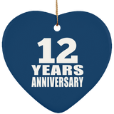 12th Anniversary 12 Years - Heart Ornament