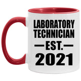 Laboratory Technician Established EST. 2021 - 11oz Accent Mug Red