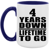 4th Anniversary 4 Years Down Lifetime To Go - 15oz Accent Mug Purple