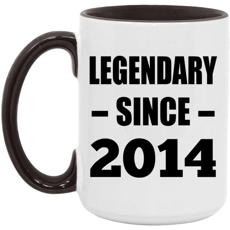 10th Birthday Legendary Since 2014 - 15oz Accent Mug Black