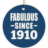 114th Birthday Fabulous Since 1910 - Circle Ornament