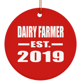 Dairy Farmer Established EST. 2019 - Circle Ornament