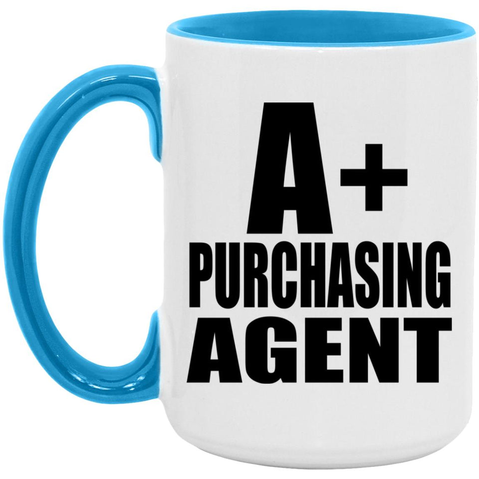 A+ Purchasing Agent - 15oz Accent Mug Blue