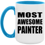 Most Awesome Painter - 15oz Accent Mug Blue