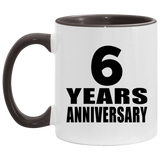 6th Anniversary 6 Years - 11oz Accent Mug Black