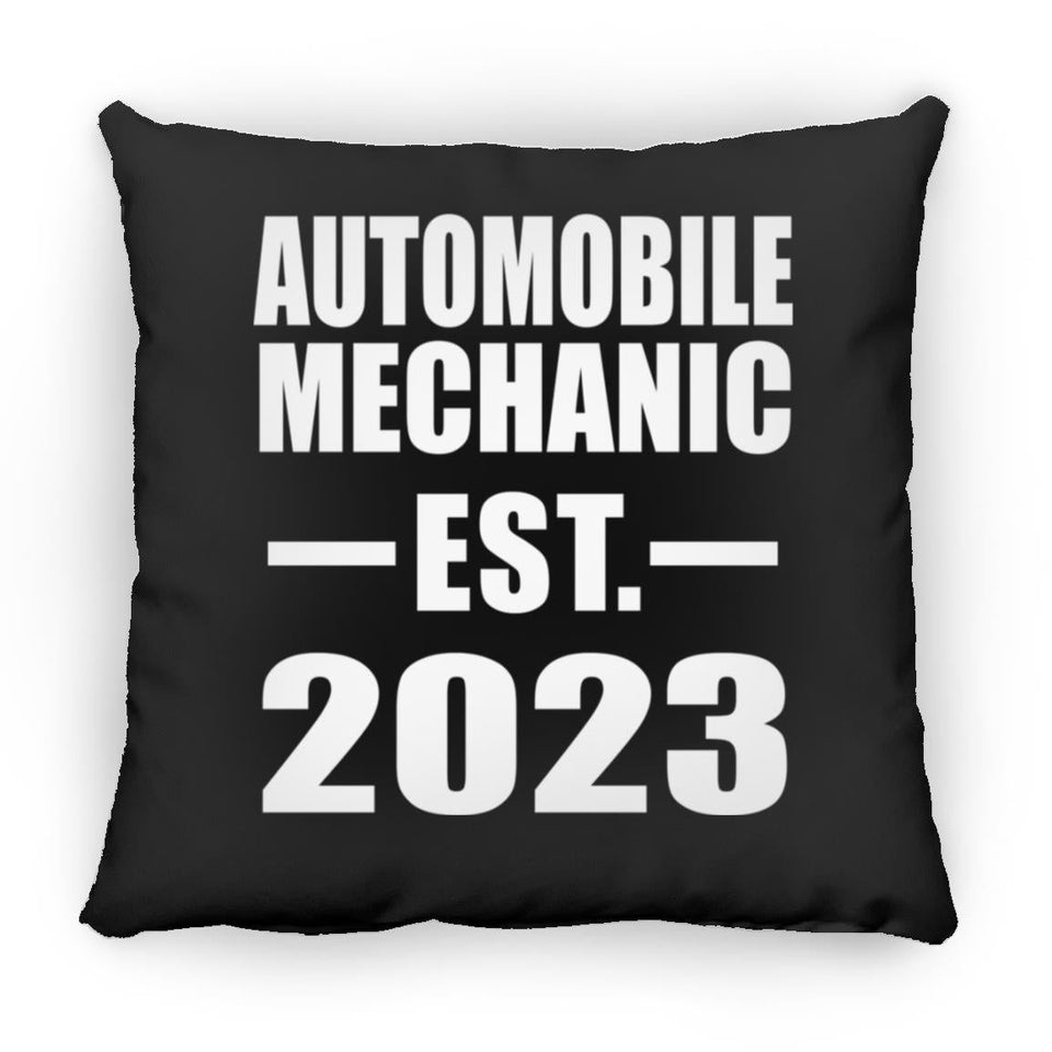 Automobile Mechanic Established EST. 2023 - Throw Pillow Black
