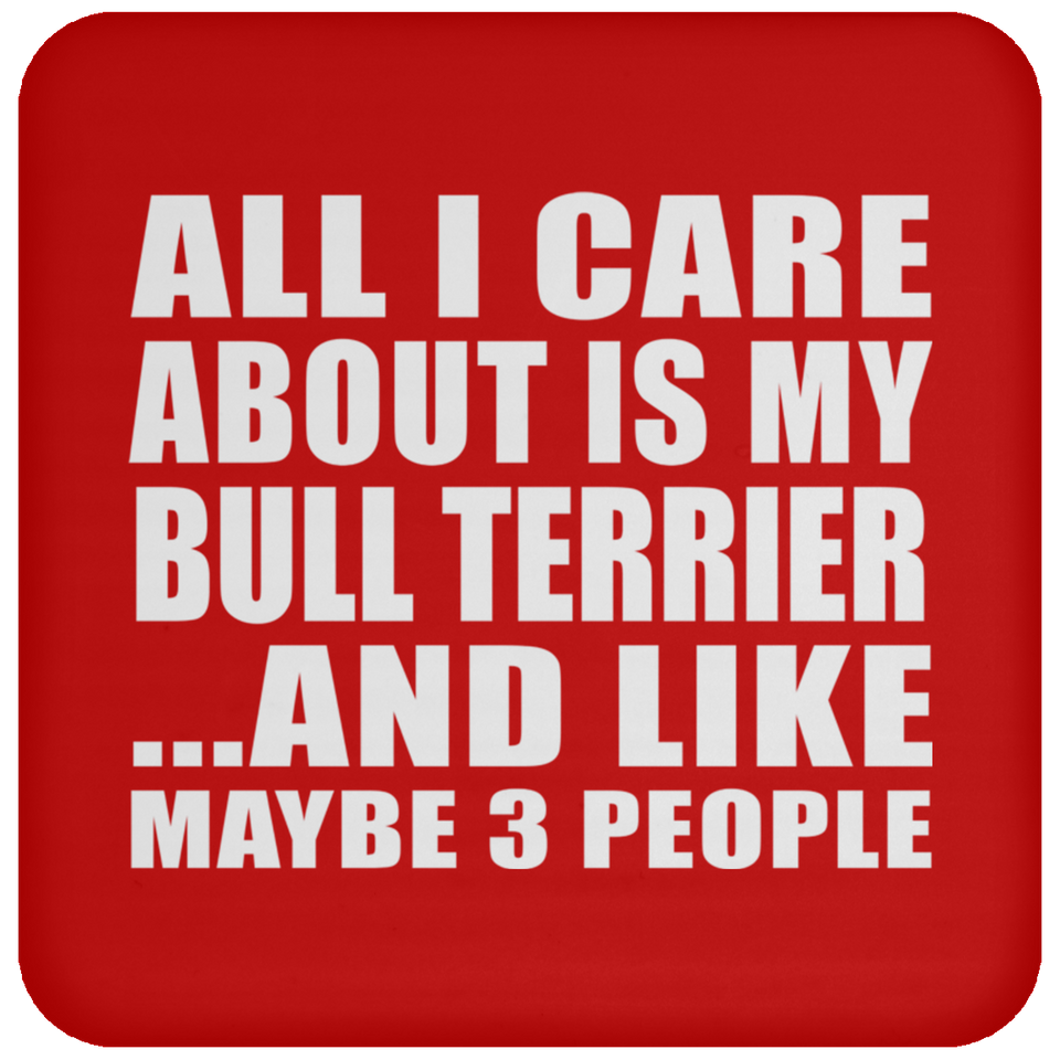 All I Care About Is My Bull Terrier - Drink Coaster