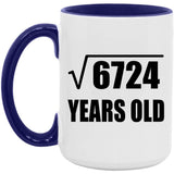 82nd Birthday Square Root of 6724 Years Old - 15oz Accent Mug Purple