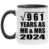 31st Anniversary Square Root of 961 Years As Mr & Mrs 2024 - 11oz Accent Mug Black