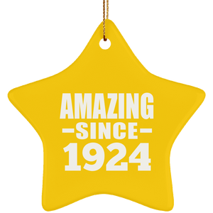 100th Birthday Amazing Since 1924 - Star Ornament