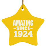 100th Birthday Amazing Since 1924 - Star Ornament