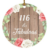 116th Birthday 116 & Fabulous - Circle Ornament B