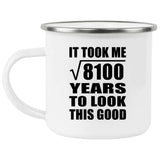 90th Birthday Took Square Root of 8100 Years To Look Good - 12oz Camping Mug