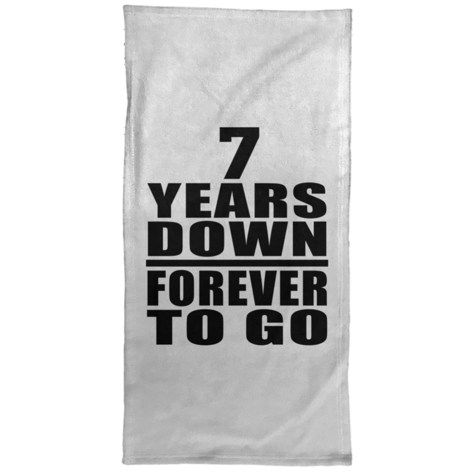 7th Anniversary 7 Years Down Forever to Go - Hand Towel