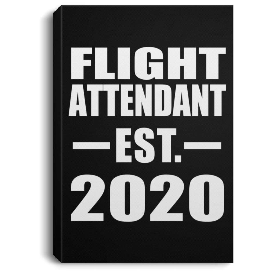 Flight Attendant Established EST. 2020 - Canvas Portrait