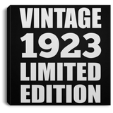 101st Birthday Vintage 1923 Limited Edition - Canvas Square