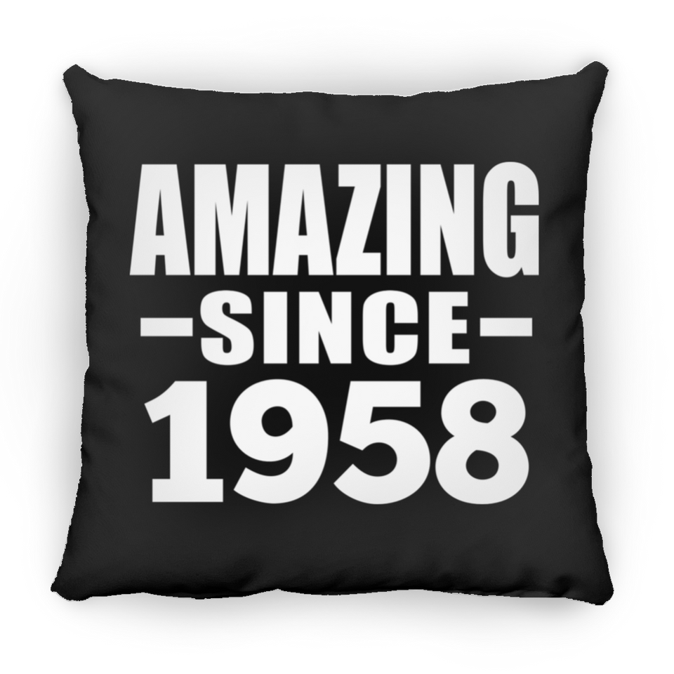 66th Birthday Amazing Since 1958 - Throw Pillow Black