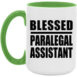 Blessed Paralegal Assistant - 15oz Accent Mug Green