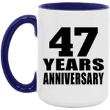 47th Anniversary 47 Years Anniversary - 15oz Accent Mug Purple