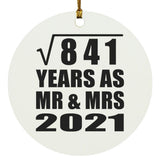 29th Anniversary Square Root of 841 Years As Mr & Mrs 2021 - Circle Ornament