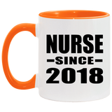 Nurse Since 2018 - 11oz Accent Mug Orange