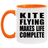 Kite Flying Makes Life Complete - 11oz Accent Mug Orange