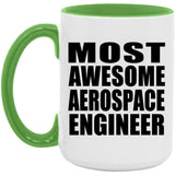 Most Awesome Aerospace Engineer - 15oz Accent Mug Green