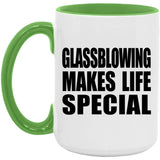 Glassblowing Makes Life Special - 15oz Accent Mug Green