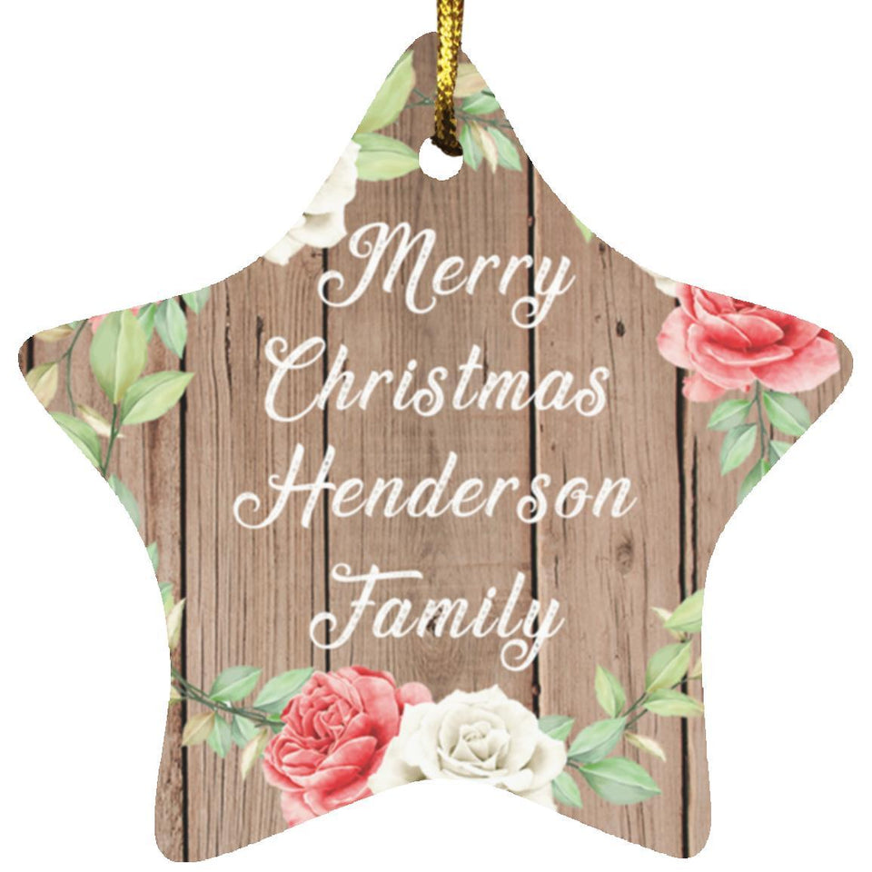 Merry Christmas Henderson Family - Star Ornament B