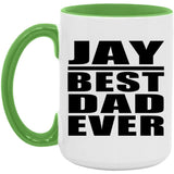 Jay Best Dad Ever - 15oz Accent Mug Green