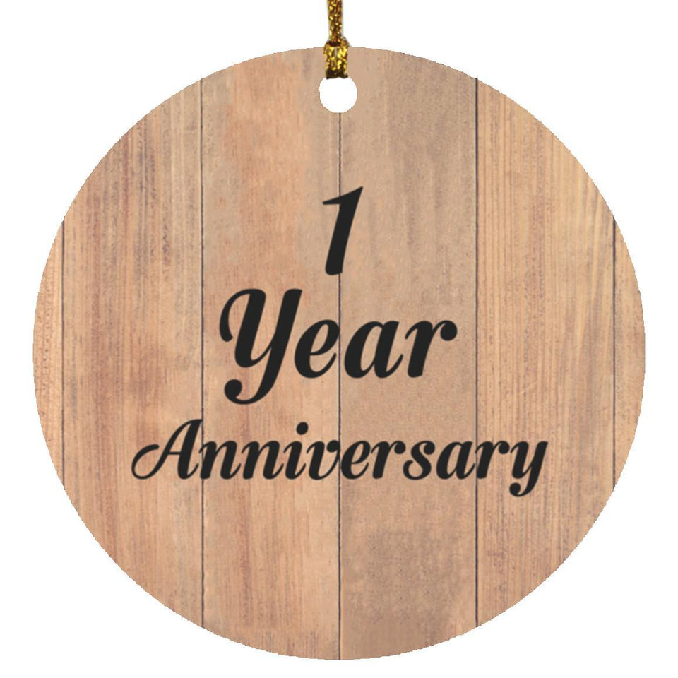 1st Anniversary 1 Year Anniversary - Circle Ornament C