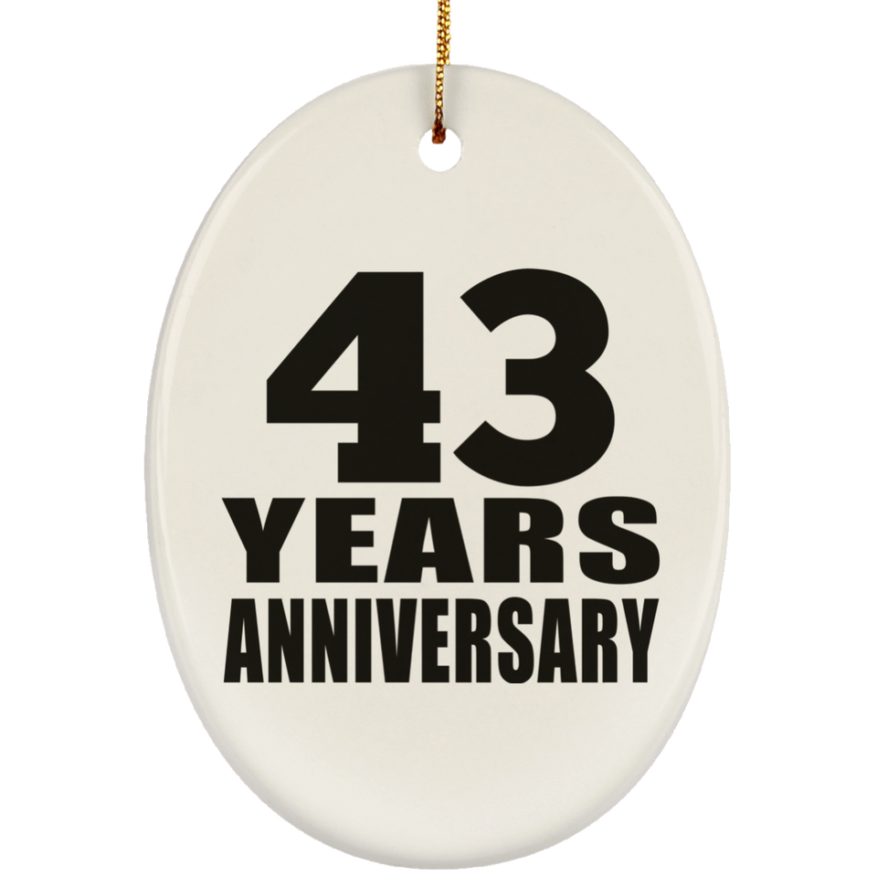 43rd Anniversary 43 Years - Oval Ornament