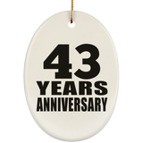 43rd Anniversary 43 Years - Oval Ornament