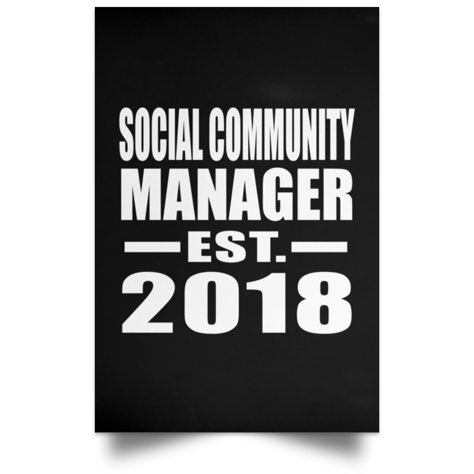 Social Community Manager Established EST. 2018 - Poster Portrait