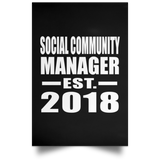 Social Community Manager Established EST. 2018 - Poster Portrait