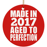 7th Birthday Made In 2017 Aged to Perfection - Circle Ornament