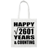 Happy 51st Anniversary Square Root of 2601 Years & Counting - Tote Bag White