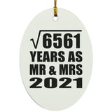 81st Anniversary Square Root of 6561 Years As Mr & Mrs 2021 - Oval Ornament