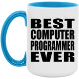 Best Computer Programmer Ever - 15oz Accent Mug Blue