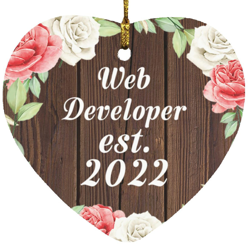 Web Developer Established Est. 2022 - Heart Ornament A