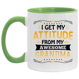I Get My Attitude From My Awesome Grandma - 11oz Accent Mug Green