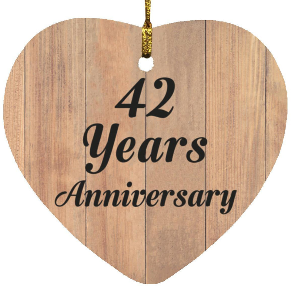 42nd Anniversary 42 Years Anniversary - Heart Ornament C